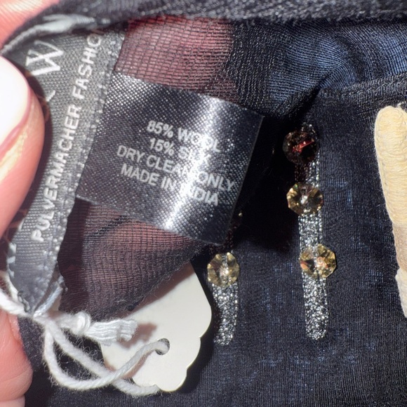 NWT Randi & Will Black  Oversized Poncho with Embellished Details - Picture 7 of 8